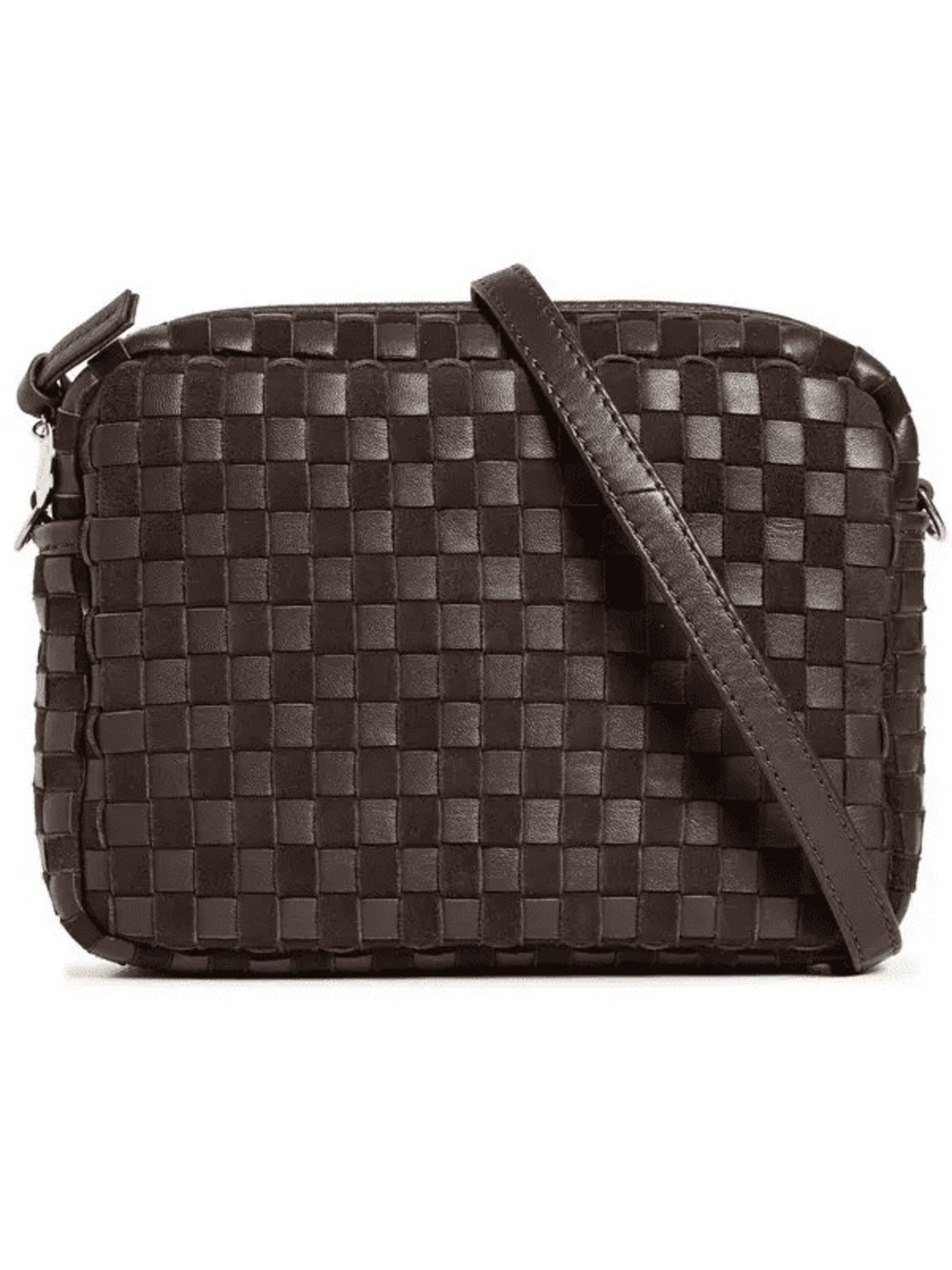 NWT Clare V Midi Sac in Mahogany Nappa and Suede Woven Leather